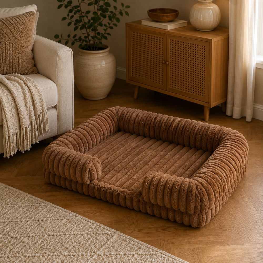 Sir Waggington Calming Plush Fluffy Dog Bed