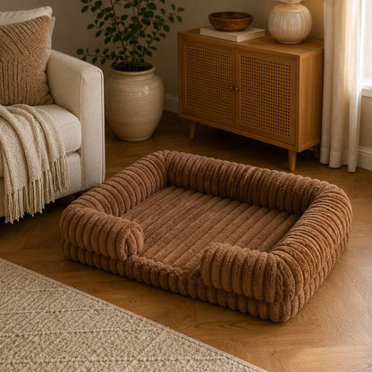 Sir Waggington Calming Plush Fluffy Dog Bed