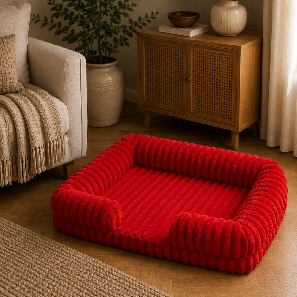 Sir Waggington Calming Plush Fluffy Dog Bed