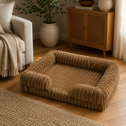Sir Waggington Calming Plush Fluffy Dog Bed