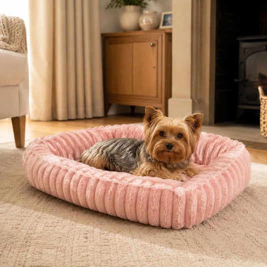 The Mayfair Plush Fluffy Dog Bed — soft rectangular machine-washable plush bed