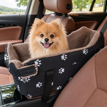 The Belgravia Console Dog Car Booster Seat, elevated view, secure and portable for small dogs