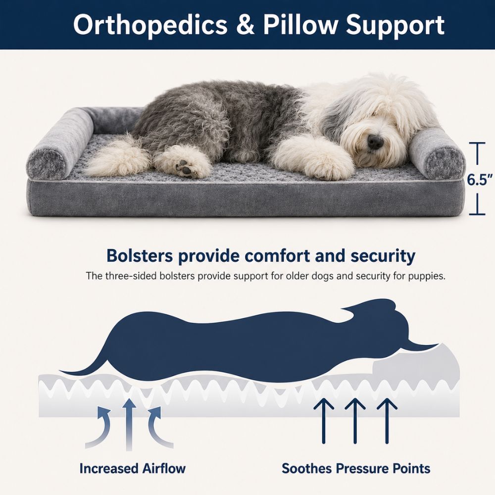 Sir Waggington Memory Foam Orthopaedic Large Dog Bed