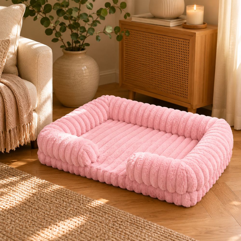Sir Waggington Calming Plush Fluffy Dog Bed