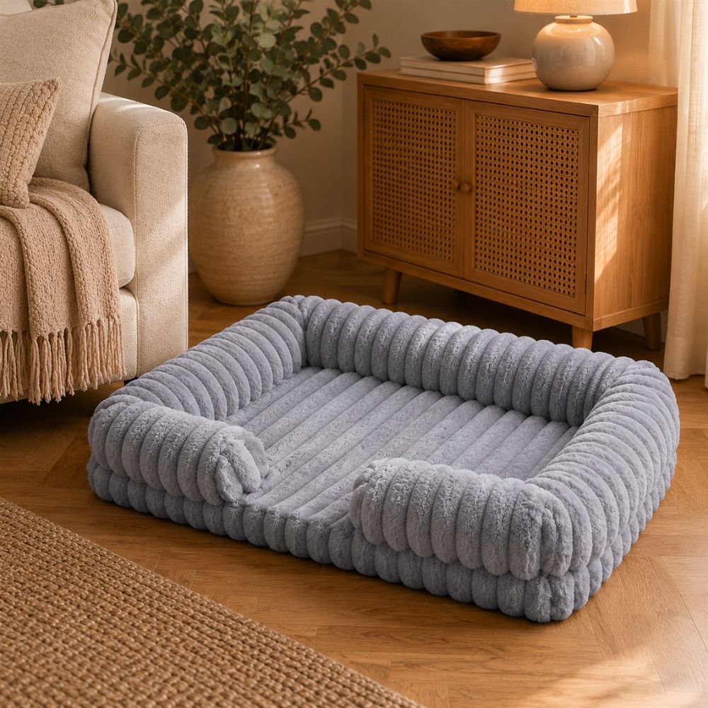 Sir Waggington Calming Plush Fluffy Dog Bed