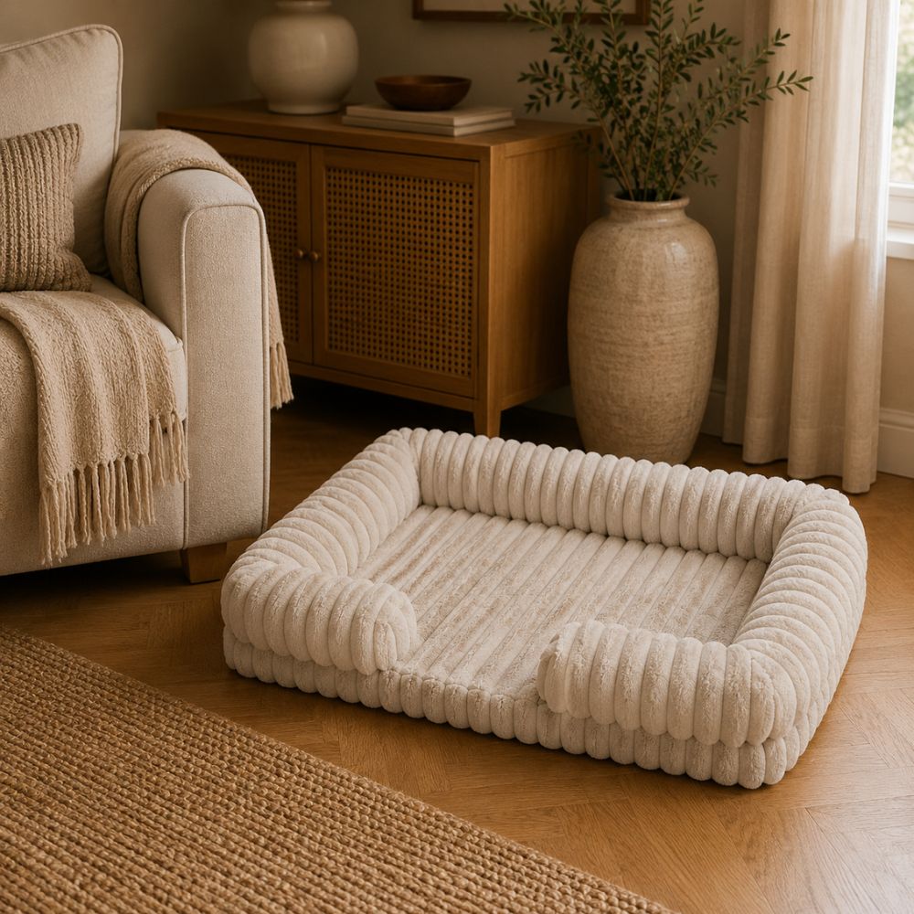 Sir Waggington Calming Plush Fluffy Dog Bed