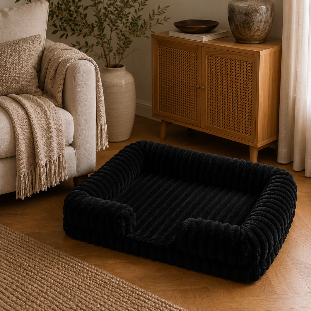 Sir Waggington Calming Plush Fluffy Dog Bed