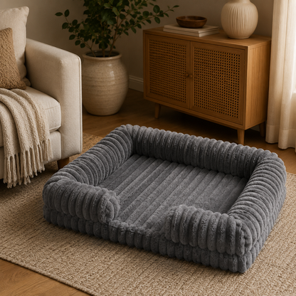 Sir Waggington Calming Plush Fluffy Dog Bed