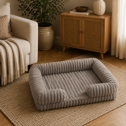 Sir Waggington Calming Plush Fluffy Dog Bed